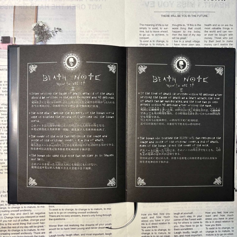 New Collectable Death Note Not - đánh giá và giá Death Note Replica