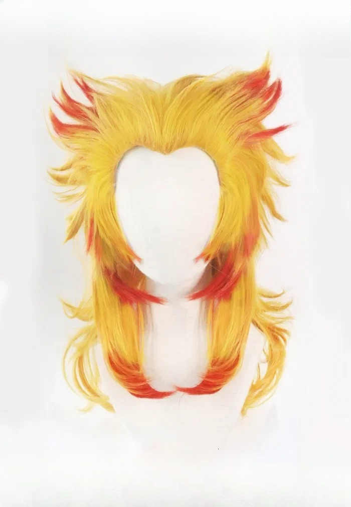 Rengoku Kyoujurou Wig Kimetsu  - đánh giá và giá Anime Cosplay With Red Hair