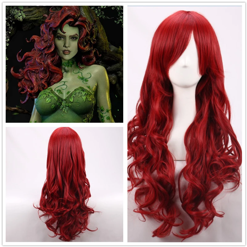 70cm Dark Red Long Wavy Heat R - đánh giá và giá Anime Cosplay With Red Hair